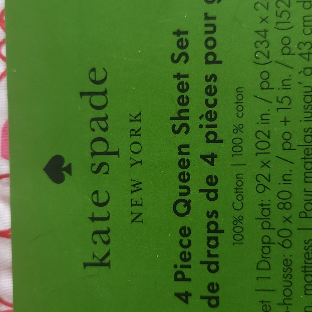 KATE SPADE QUEEN 4 PC. SHEET SET - Picture 2 of 4